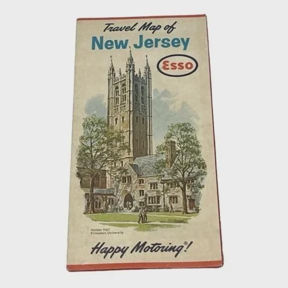 Esso Travel Map of New Jersey Vintage 1962